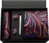 100% Silk Necktie Paisley Floral Mens Tie Top Quality Business Tie Pocket Square Tie Clip Cufflinks Set Classic For Men Gift Box