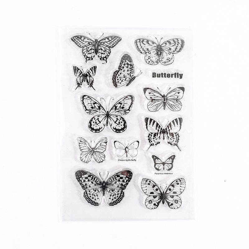 Vintage Clear Silicone Stamps, Letters Numbers Plants Landscape Postmark, Journal Diary Collage Decor Stamps