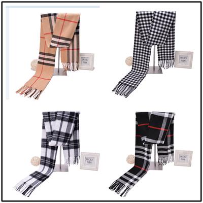 2018 Autumn And Winter Men'S Imitation Cashmere British Plaid Fringed Scarf Decorative Warm Factory Direct Sales