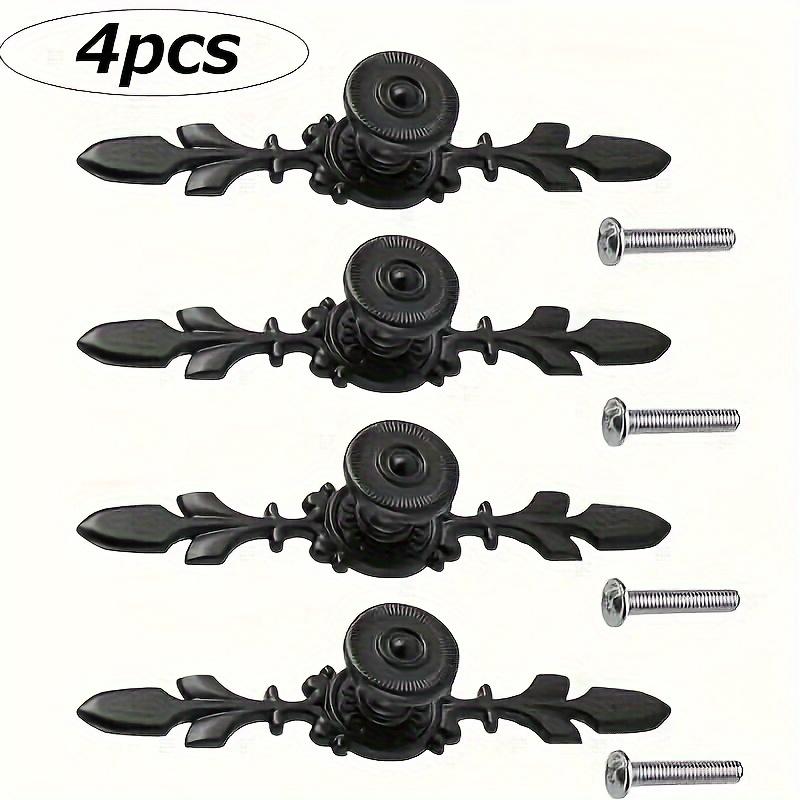 4 Pcs Single Hole with Label Pulls Vintage Style Aluminum Door Pulls with Screws for Cabinet Doors Drawers Shoe Cabinets Cabinet Furniture Hardware