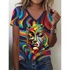 European and American Foreign Trade New 2025 New Trendy Casual Versatile High-quality Comfortable Breathable Short-sleeved V-neck T-shirt