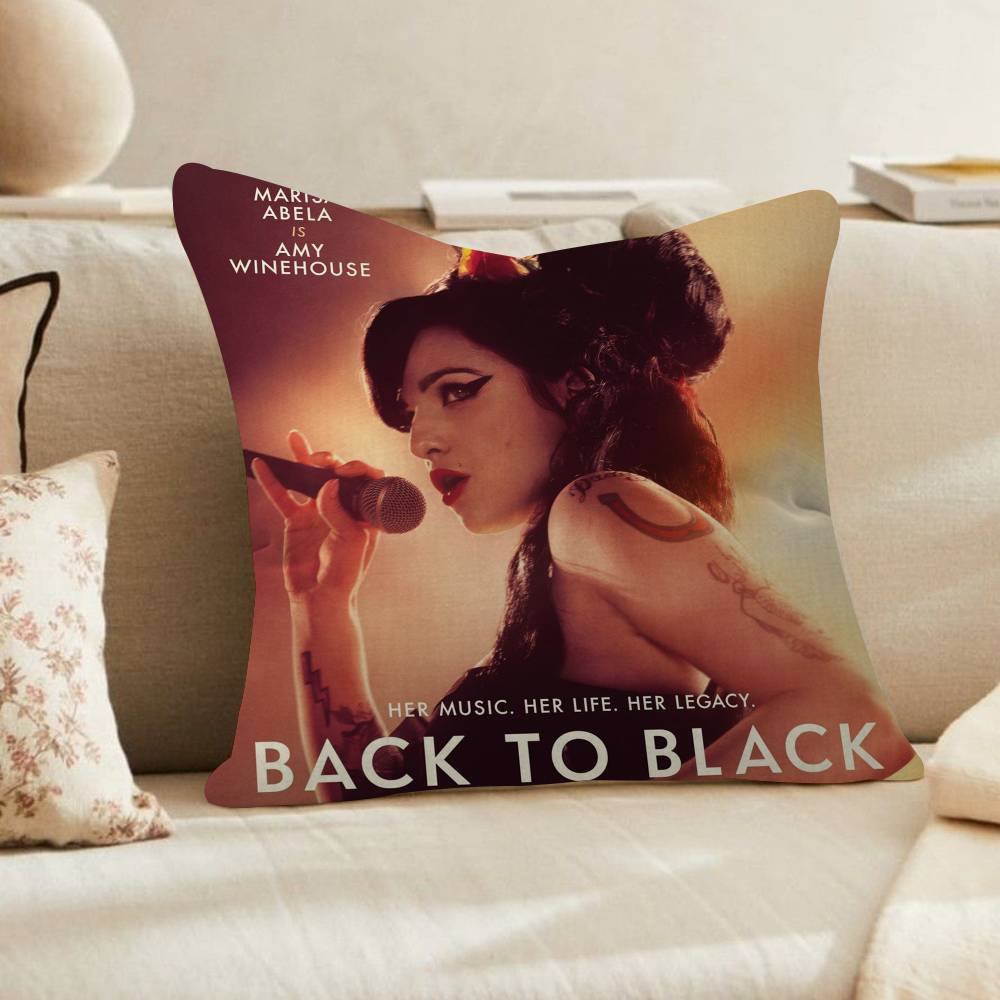 Amy WWinehouse Music Singer Movie Cushion Cover Inches Farmhouse Decor Home Throw Pillow Covers for Couch Decorations