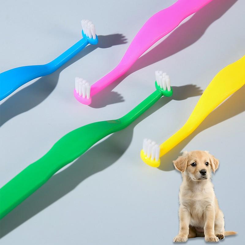 Dog Toothbrush Small Head Pet Toothbrush Side Brush Fot Dog Teeth Cleaning Soft Hair Dogs Toothbrushes Gromming Pet Supplies
