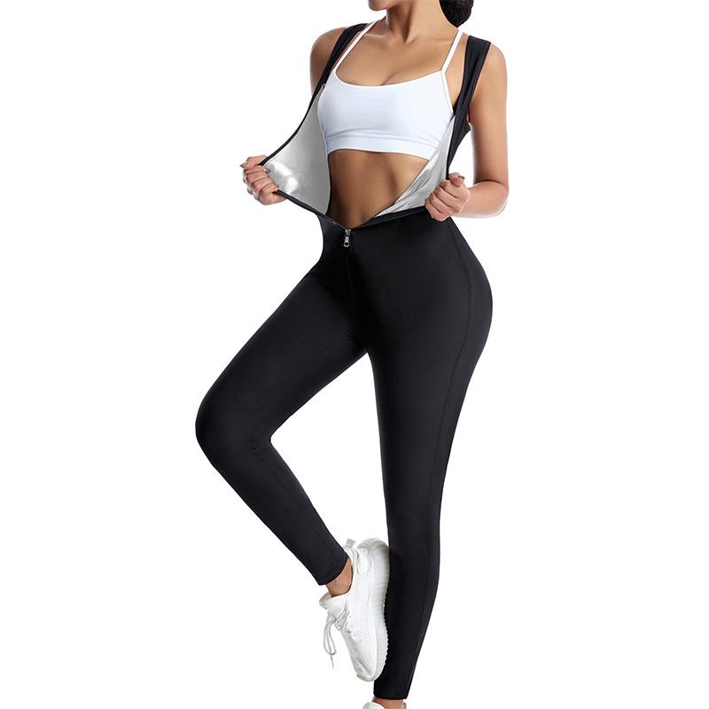 Women's Running Fitness Sweat Suit - European & American Sports Body Shaping Corset Jumpsuit.