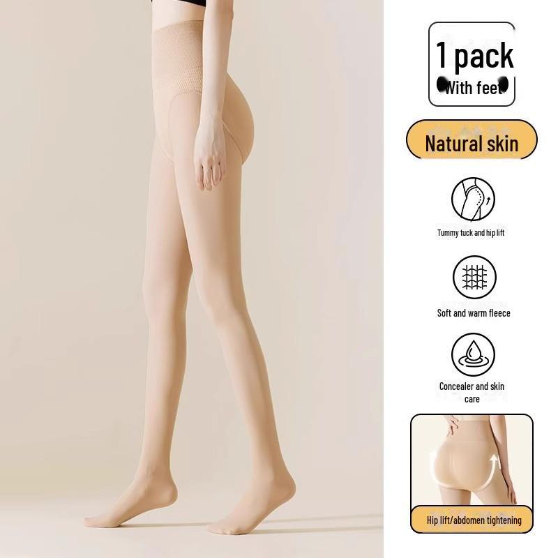 Plus Size Nude Leggings for Pear-Shaped Women - Velvet Pantyhose for Autumn & Winter