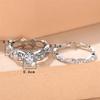 Crystal Female White Zircon Flower Ring Set Fashion Vintage Silver Color Bridal Wedding Engagement  For Women