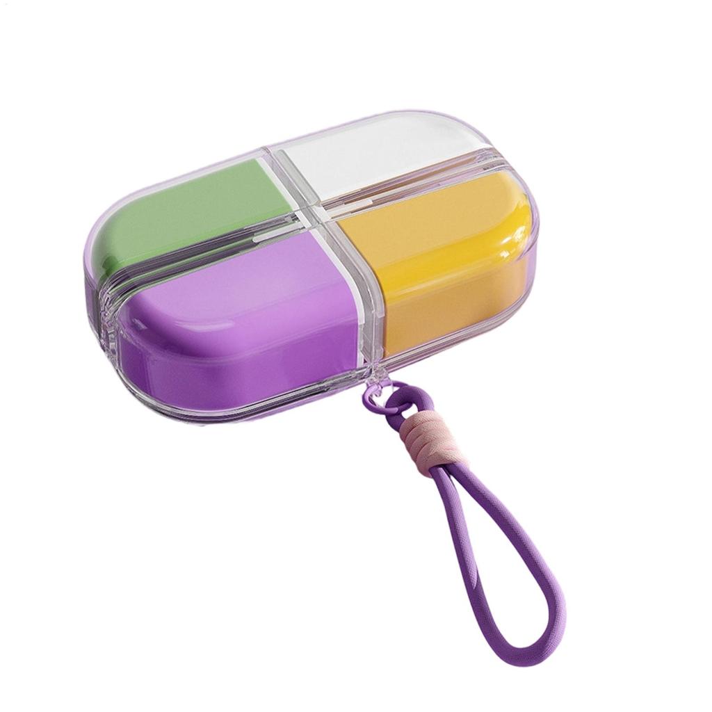 1PC Creative Magic Cube 1-Grid Medicine Storage Box Portable Sealed Moistureproof Box with Hanging Rope Travel Essential