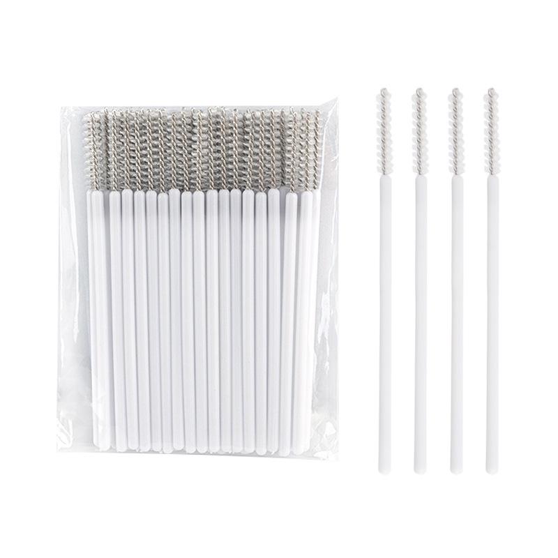 Straight Head Mascara Brush & Eyelash Curler Set - Disposable Spiral Rod with Crystal Eyebrow Comb