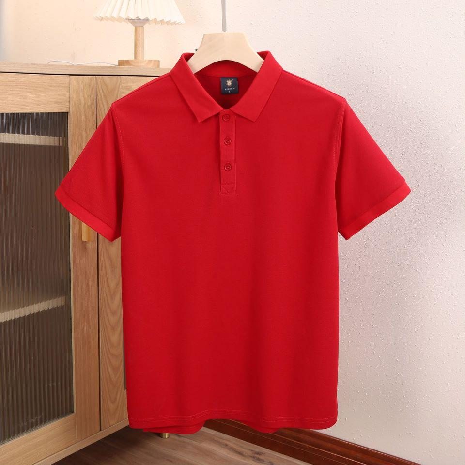 

Дышащие Удобные Топы Повседневный Стиль Однотонные Рубашки Мужские и Женские Рубашки с Коротким Рукавом и Лацканами Летняя Рабочая Футболка YG-920J L красный