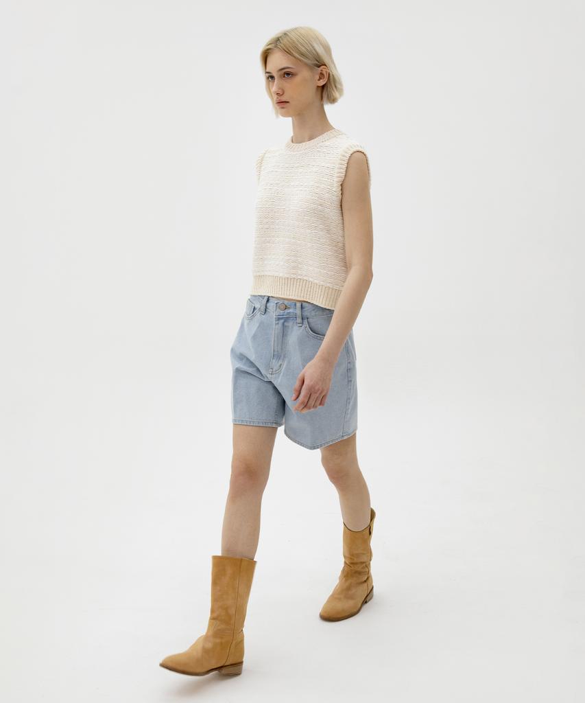 Leuba Multi-Jacquard Knit Vest - Ecru