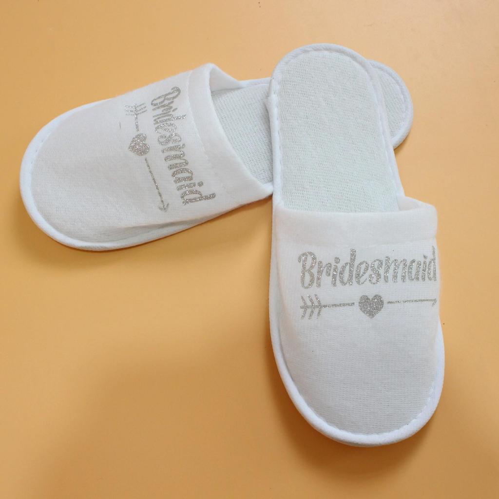 Bridesmaid Wedding Pajama Party Slippers - Colorful Letter Design
