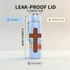 1PC Christian Cross Wild Flower Print 750ml Color Plastic Sports Water Bottle Leakproof Flip Straw Lid Suitable for Sports Office Home Use
