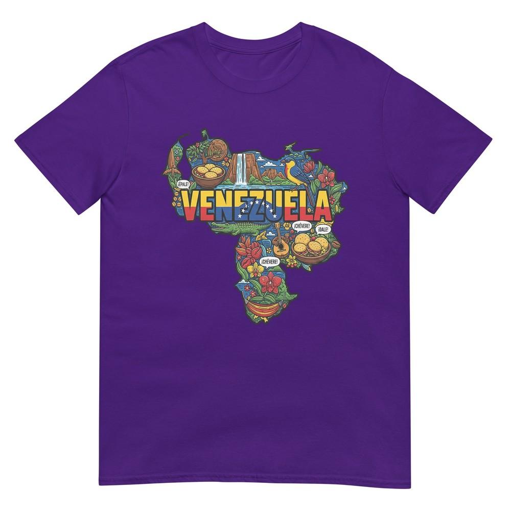 Venezuela Map Cultural Icons Flag Arepa Salto Angel TShirt