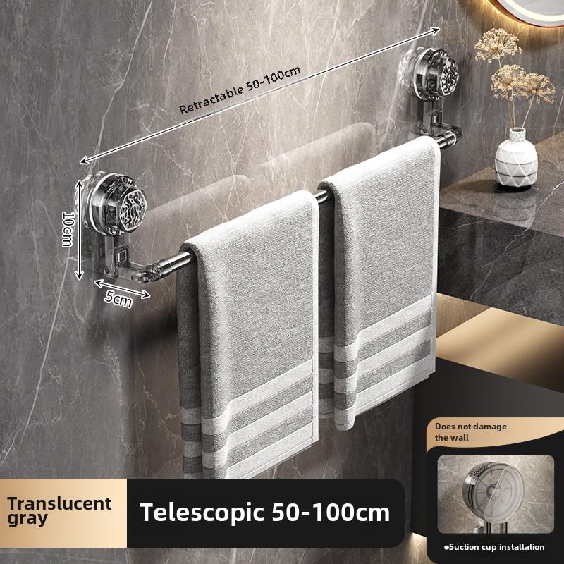 Suction Cup Wall Towel Rack Bathroom Storage Rack No Drilling Bathroom Horizontal Bar Towel Rack Kitchen Bathroom Accessorie