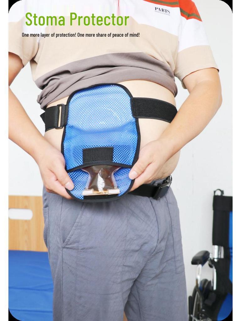 Breathable Mesh Ostomy Pouch Protector with Waist Belt