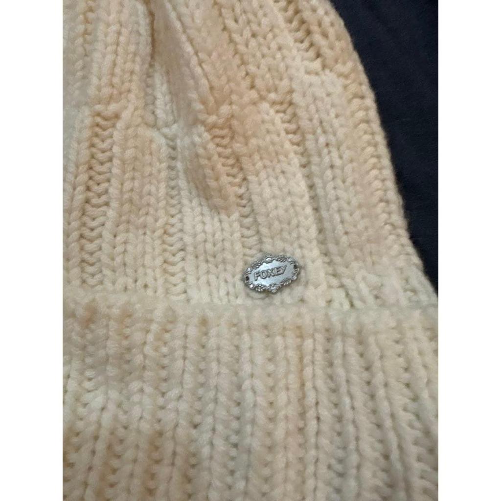 Used Unused FOXEY Cashmere Knit Hat 34573 Off-white