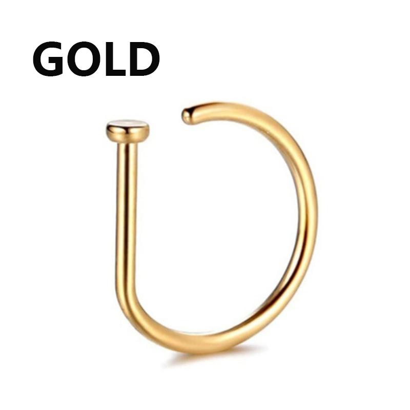 Stainless Steel Magnet Fake Nose Ring Hoop Fake Piercing Hoop Septum Rings For Women Fashion Gothic Rock Body Zircon Gifts