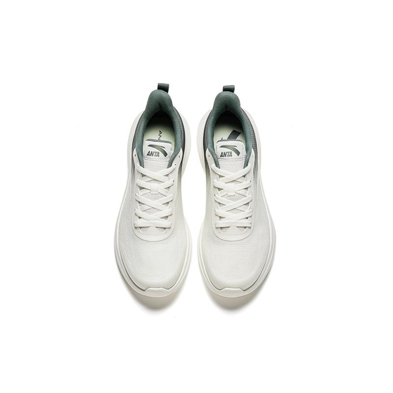 Anta Shock Absorbers With Slip Resistant And Abrasion Resistant Properties Low Top Running Shoes Men's Gray Green White Sneakers 912335503-4