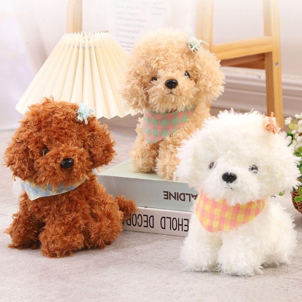 Baby Appease Stuffed Dog Doll Curly Hair Simulation Dog Plush Lovely Dog Plush Toy  Birthday Gift