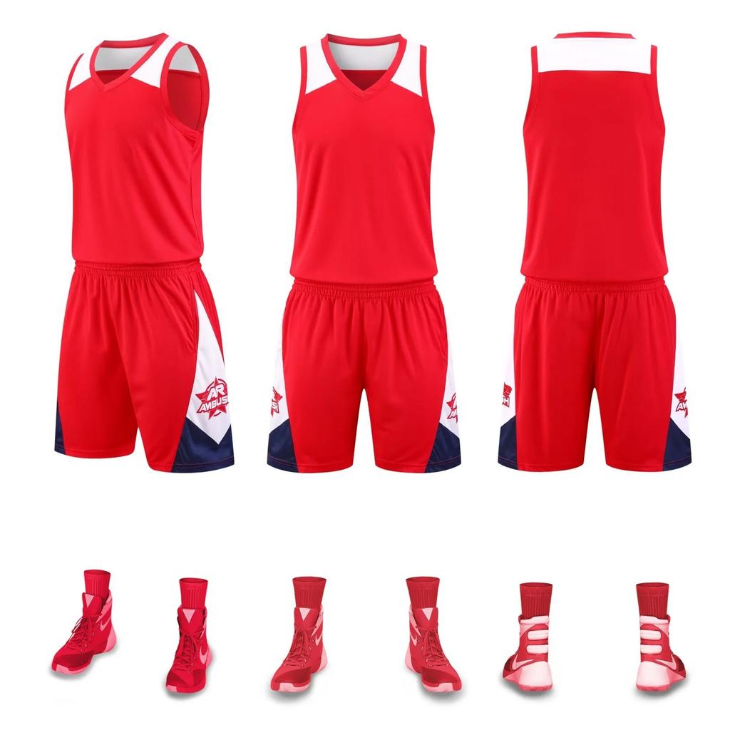 Wholesale basketball jersey double pocket basketball jersey men's training jersey group buying print adult children's jersey