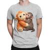 Classic Novelty 100 Cotton Tshirt Cute Monkey Hugging Plush Tops Tees For Unisex