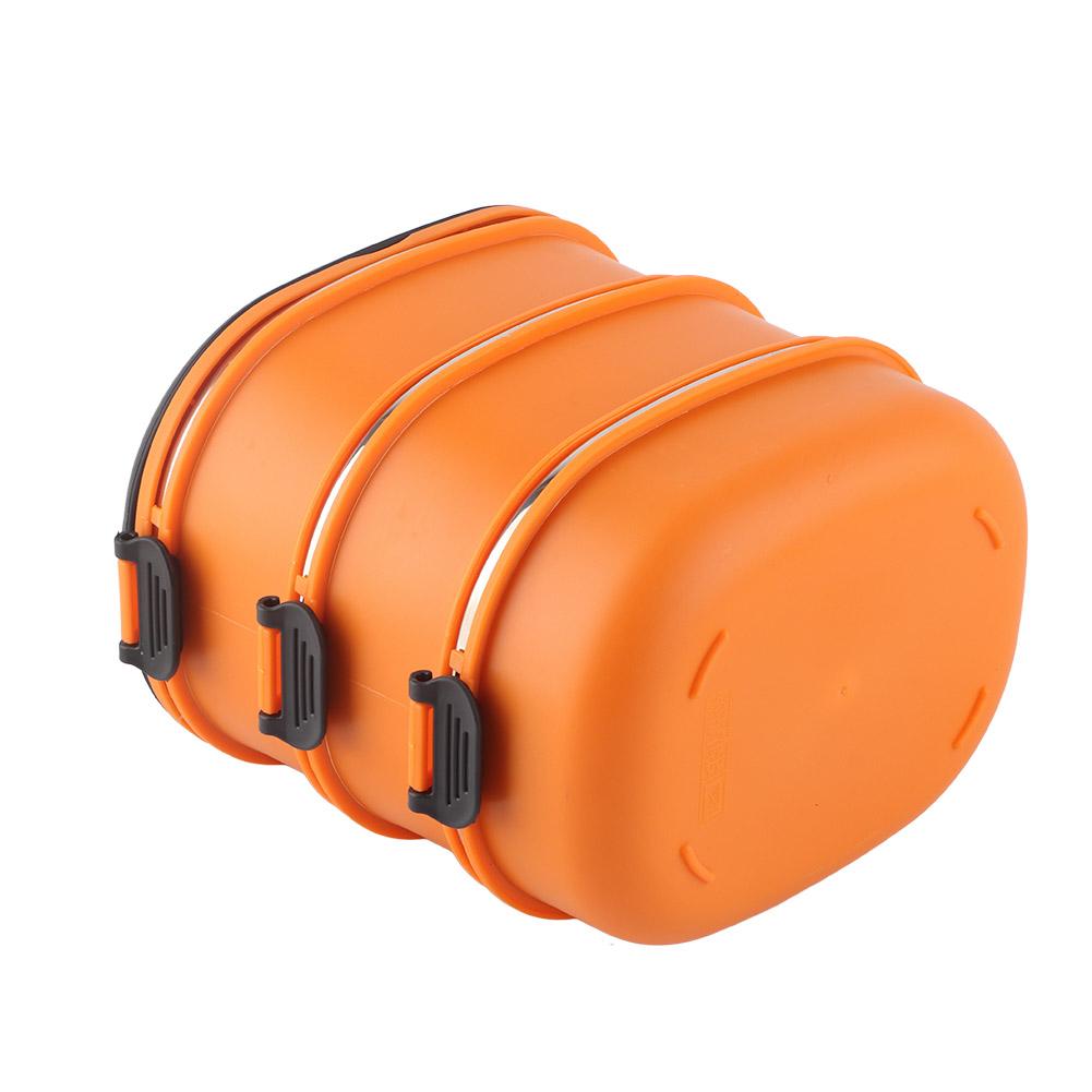3 Layers Bento Box Stainless Steel Portable Insulated Lunch Containers for Office School Orange