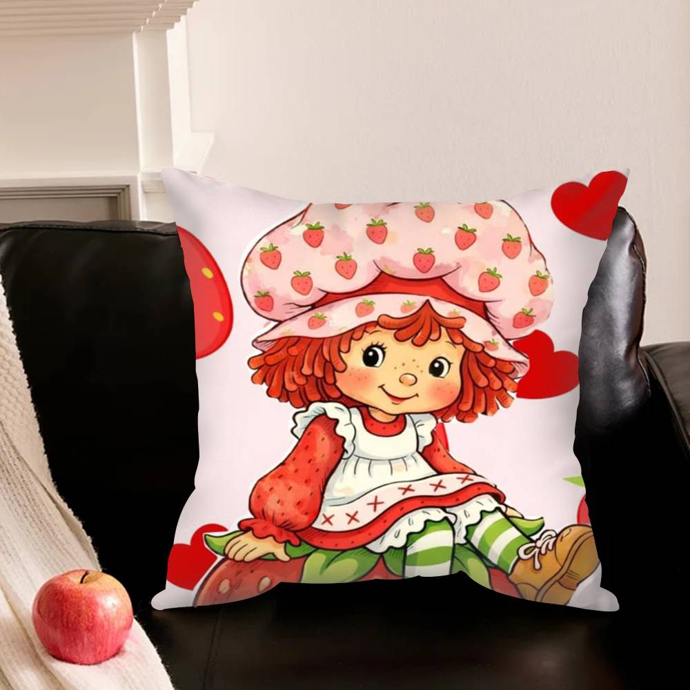 Cute Strawberry-Y S-Shortcake-Girl Various Sizes Square Pillowcase For Car Home Bedchamber Decor