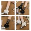 Japanese Style Women Sheer Mesh Leg Cover Tiered Ruffle Lace Flared Long Sock