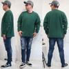GENUINE Dickies Double-Sided Fleece Crew Neck Pullover with Drawstring, Men's, Sizes M, L, XL, 10001981 (JP, Alphabet, XL, Navy)