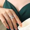 European Hip Hop Thick Chain Patchwork Minimalist Women's Ring - Trendy 18K Gold Plated Titanium Steel Jewelry A144