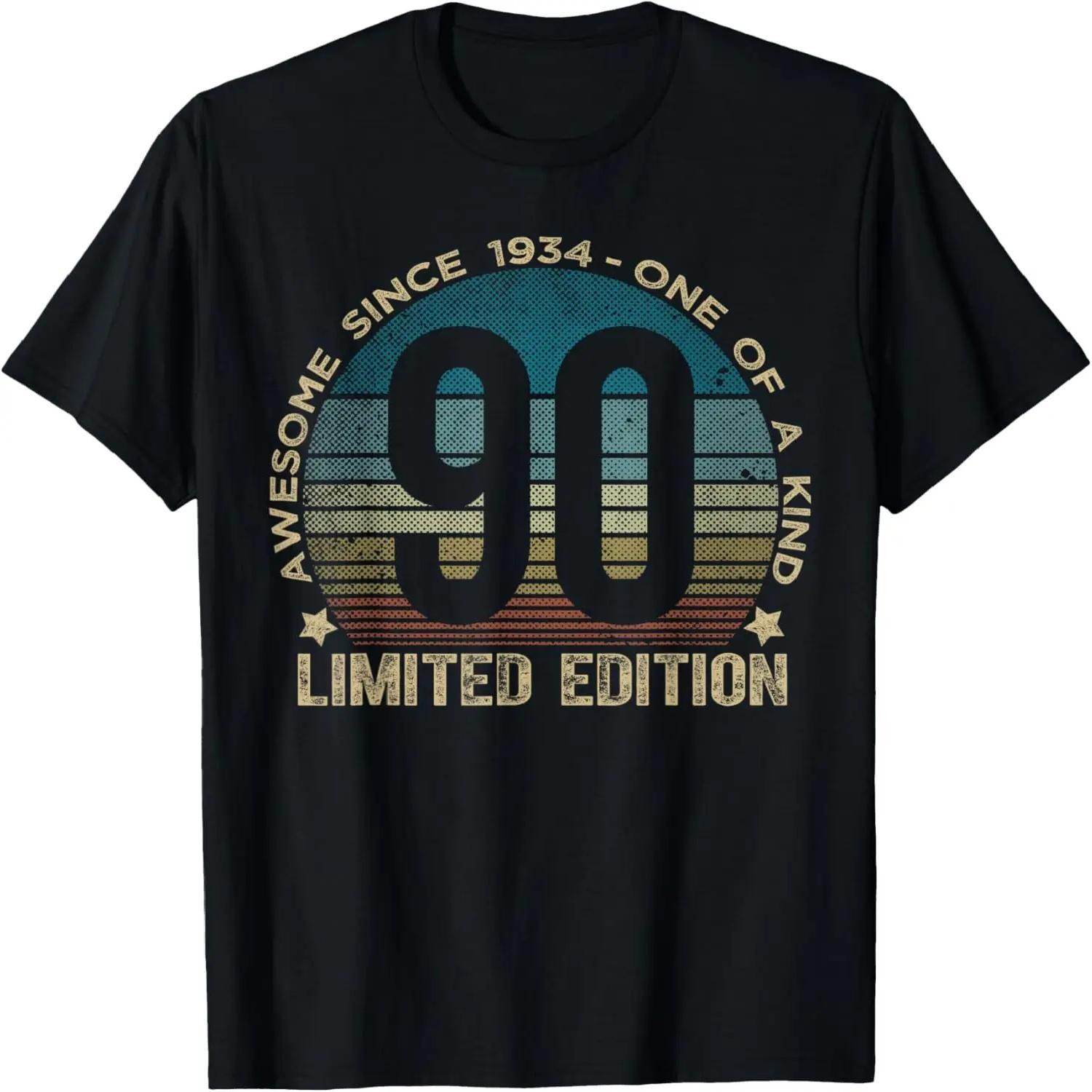 

90th Birthday 90 Year Old Gifts Vintage 1934 Limited Edition T-Shirt S чёрный