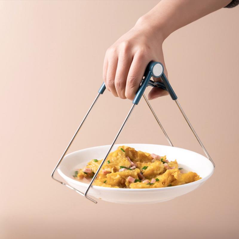 Stainless Steel Anti-scalding Gripper Set: Non-slip Tray Holder & Bowl Clip