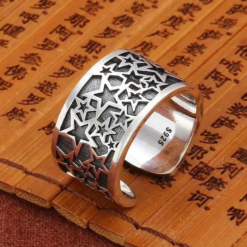Sterling Silver Trend Arched Wide Ring For Female Geometry Punk Design Jewelry Asymmetric Gift Dropshipping