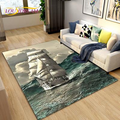Mořská příšera, loď, barque koberec velký, koberec do obývacího pokoje, ložnice, pohovky, rohožky, dekorace, dětské hrací protiskluzové rohožky