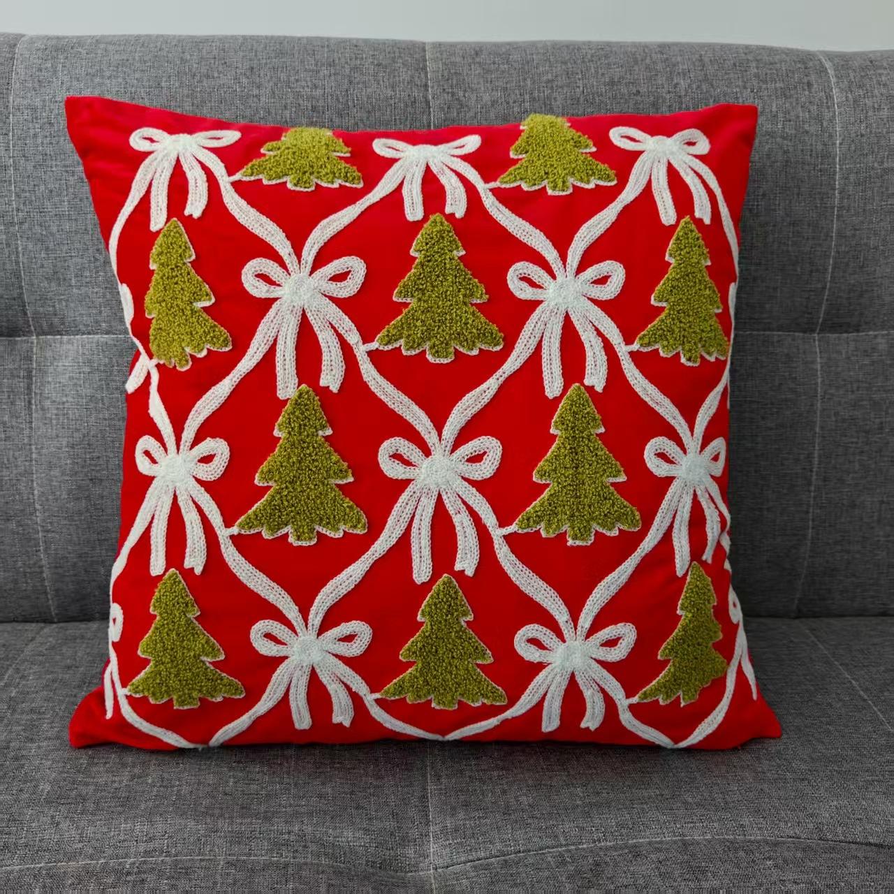 

Рождественский бархатный вышитый набор наволочек Декоративная подушка для дивана для гостиной Наволочки для акцентных подушек 45 x 45cm