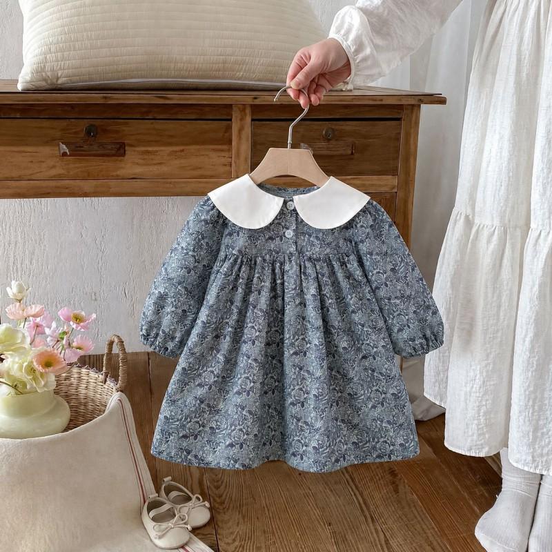 Girls Long Sleeve Floral Dress Toddler Baby Princess Casual Party Wear