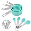 8-Piece Stainless Steel & Colored Plastic Measuring Spoon and Cup Set with Scale for Seasoning and Milk Powder