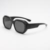 European and American new polygonal sunglasses ins rivets anti-ultraviolet polarized sunglasses men's and women's sunshade sets