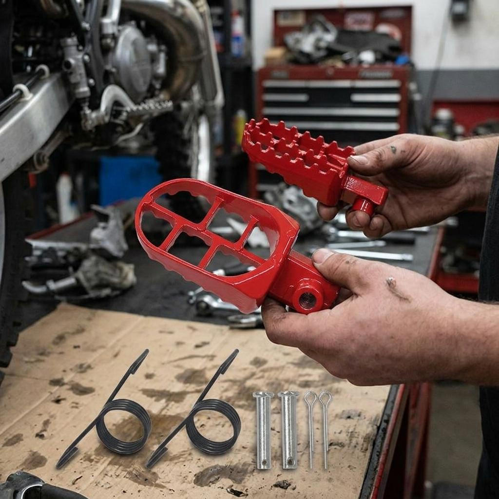 Motorcycle Foot Pegs Motorbike Footrests Modification Replaces Footpegs Pedals Parts красный