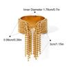18K Gold Tassel Chain Ring Stainless Steel Silver Color Wide Ring Gold Color Tassel Embellishments Geometric Ring Hip Hop Style
