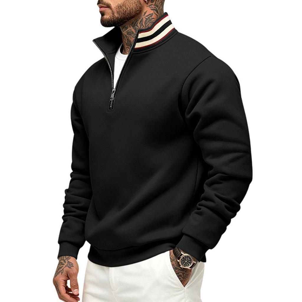 Men's Loose Fit Stand Collar Sweatshirt for Fall Winter Casual Sports