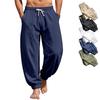 Men's Casual Pants European and American Large Size Straight Cotton and Linen Trousers Men's Basic Public Versatile Pants