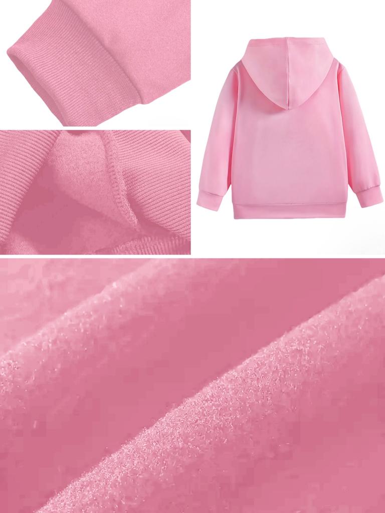 Girls' Casual Hooded Sweatshirt, Loose and Versatile Children's Hoodie, Girls' Hooded Sweatshirt, Fashionable Printed Top,