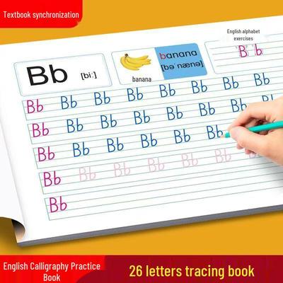 Rotes Buch: Englisches Alphabet Nachzeichnen und Schreiben Üben