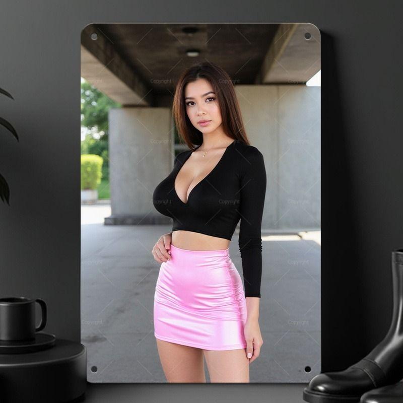 Retro Metal Tin Sign Sexy Woman Wall Art Home Decor 8x12 Inch 20x30 cm