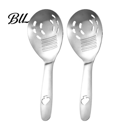 Space Saving Kitchen Accessories Stainless Steel Grinding Spoon, Garlic Ginger Mashing And Egg Separating Multifunctional Tool, Non Slip Handle