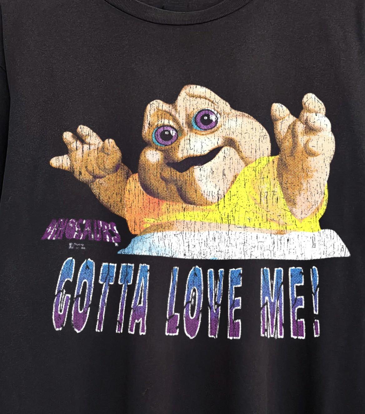 Dinosaurs Gotta Love Me Washed T-Shirt Black M S