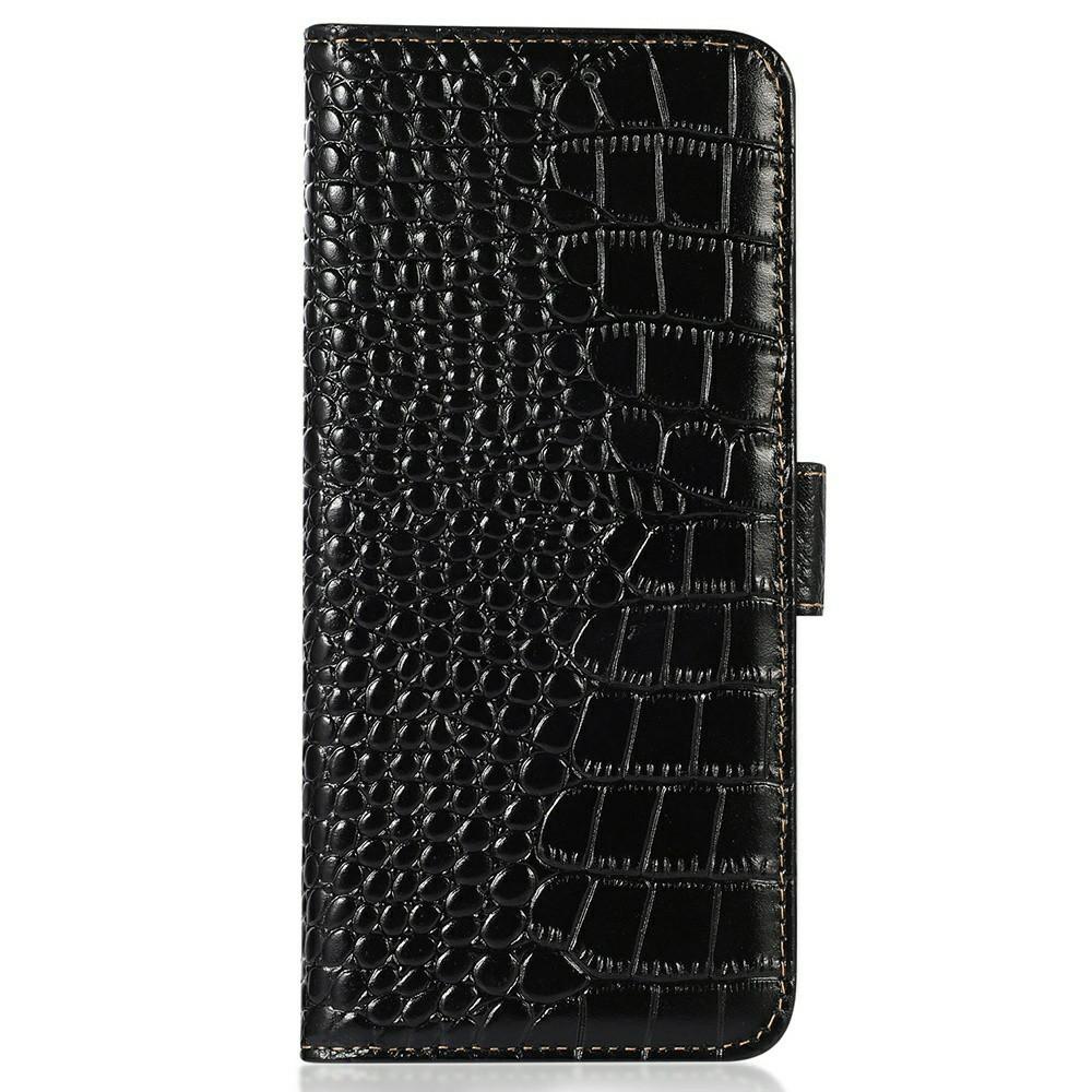 Genuine Cow Leather Phone Case for OnePlus Ace 5 Pro 5G/Ace 5 5G/13R 5G Crocodile Texture Phone Wallet Cover