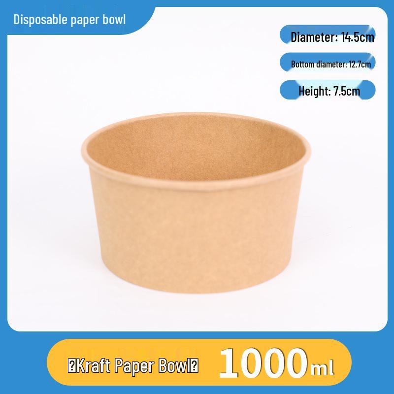 Cheng Yuan 750ml Thick Kraft Paper Bowl - Disposable Lunch & Takeaway Container