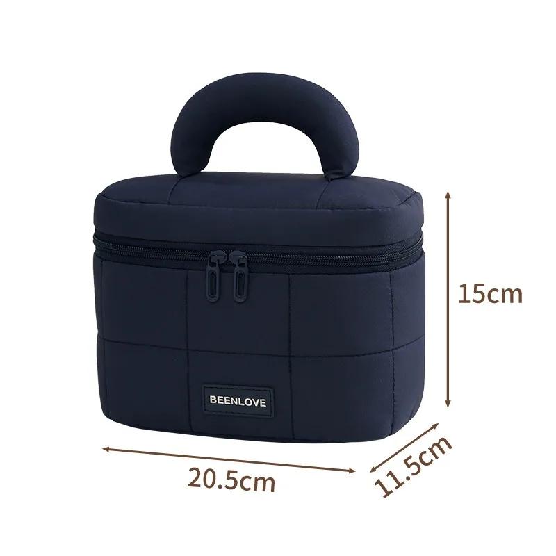 Portable Travel Soft Cosmetic Bag Women's Handheld Shower Kit Organizer Waterproof Makeup Brush Storage Pouch